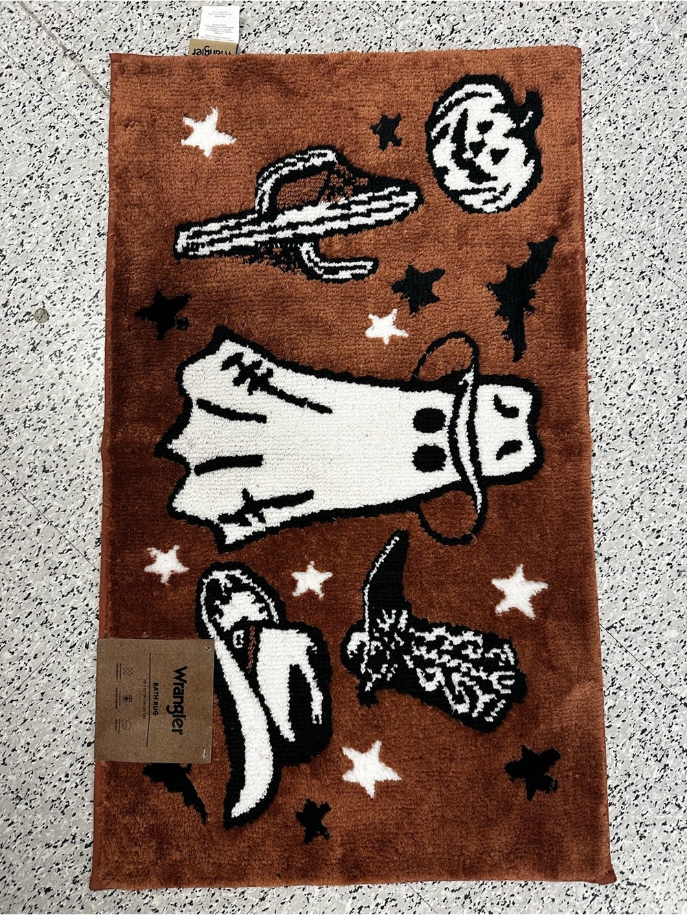Spooky Boo Halloween Ghost - Wrangler Bath Mat with White and Black Accents NWT